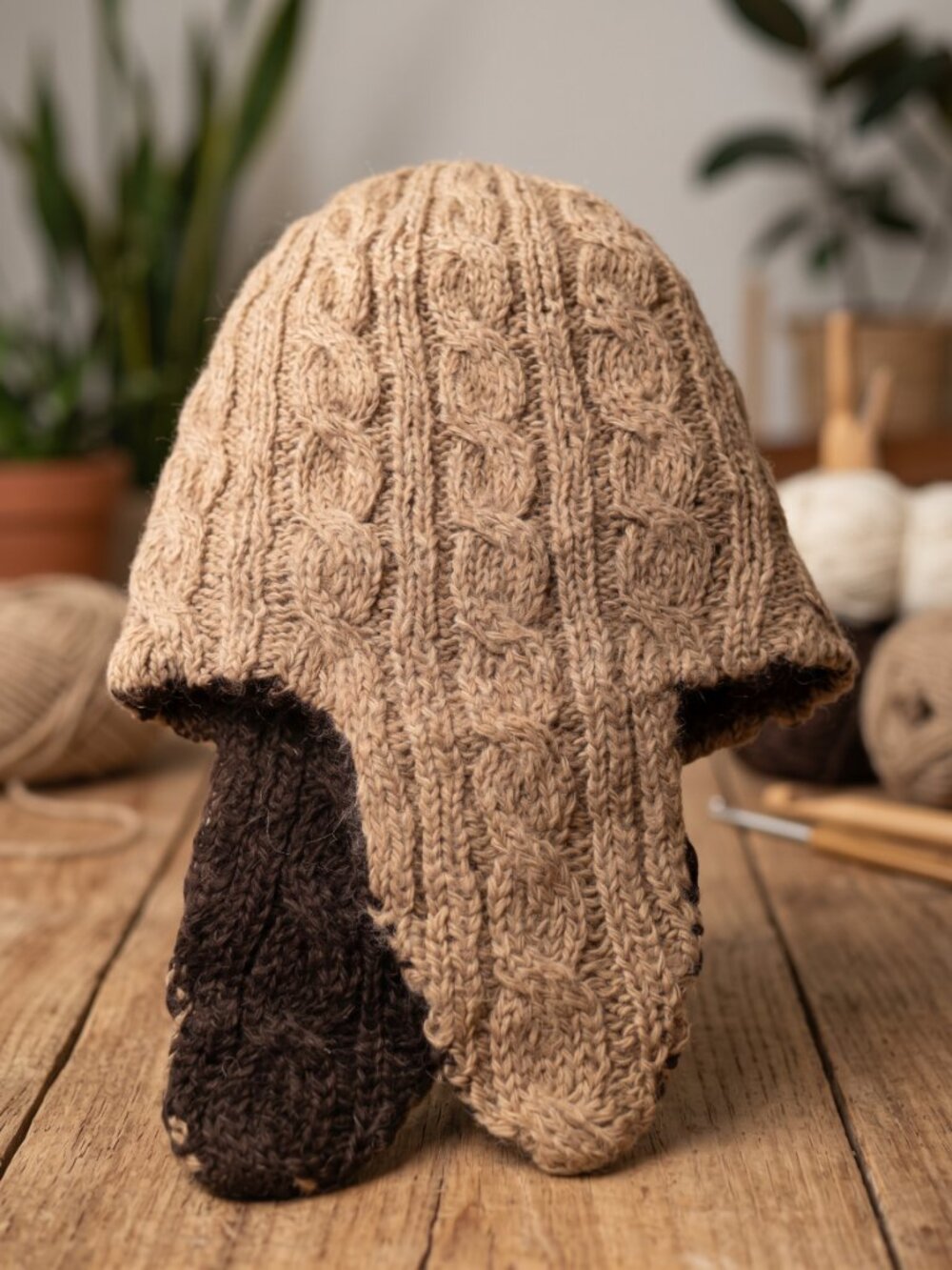 Andean Chullo Reversible Alpaca Wool Crafts Cusco
